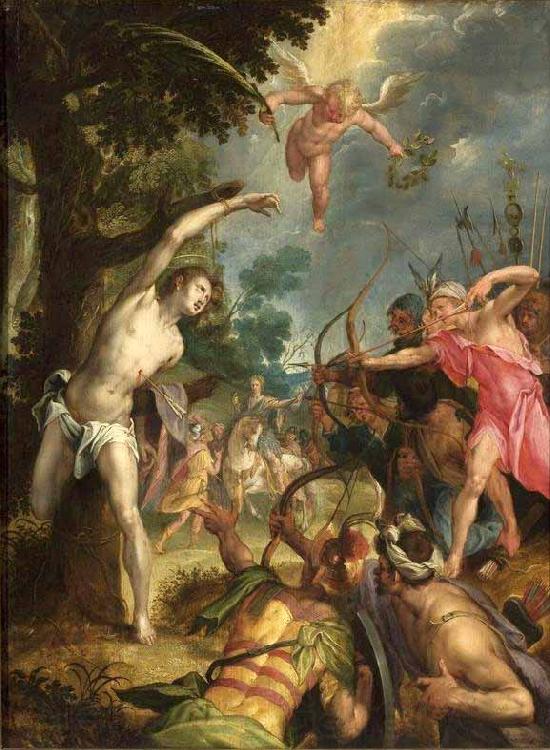 Hans von Aachen Martyrdom of Saint Sebastian Norge oil painting art